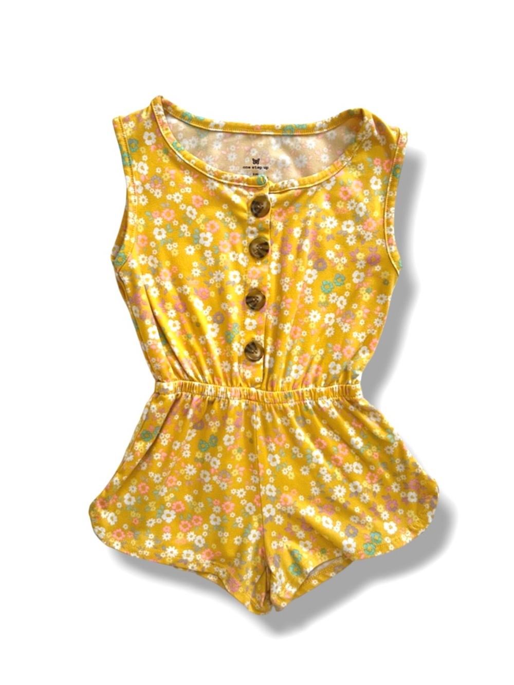 🍄3/$15 One Step Up Floral Romper Yellow Size 4